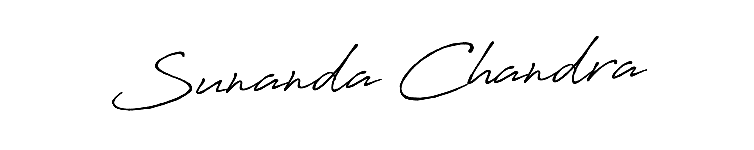 Antro_Vectra_Bolder is a professional signature style that is perfect for those who want to add a touch of class to their signature. It is also a great choice for those who want to make their signature more unique. Get Sunanda Chandra name to fancy signature for free. Sunanda Chandra signature style 7 images and pictures png