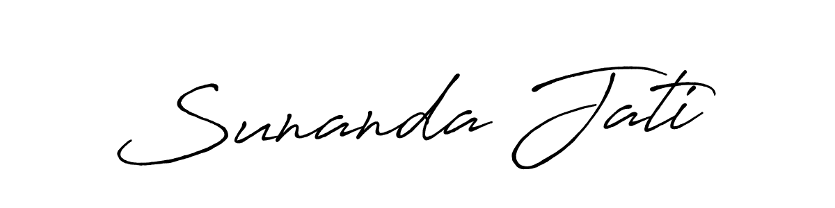 You should practise on your own different ways (Antro_Vectra_Bolder) to write your name (Sunanda Jati) in signature. don't let someone else do it for you. Sunanda Jati signature style 7 images and pictures png