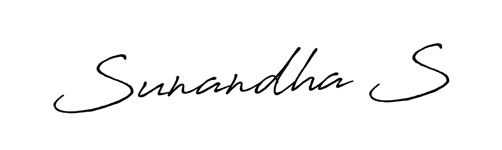 if you are searching for the best signature style for your name Sunandha S. so please give up your signature search. here we have designed multiple signature styles  using Antro_Vectra_Bolder. Sunandha S signature style 7 images and pictures png