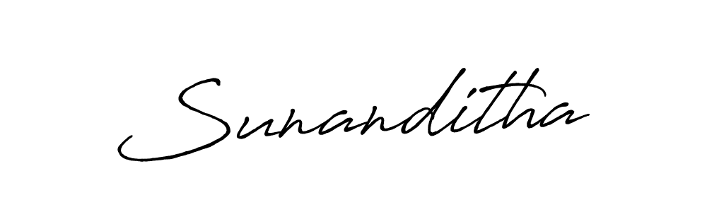 if you are searching for the best signature style for your name Sunanditha. so please give up your signature search. here we have designed multiple signature styles  using Antro_Vectra_Bolder. Sunanditha signature style 7 images and pictures png