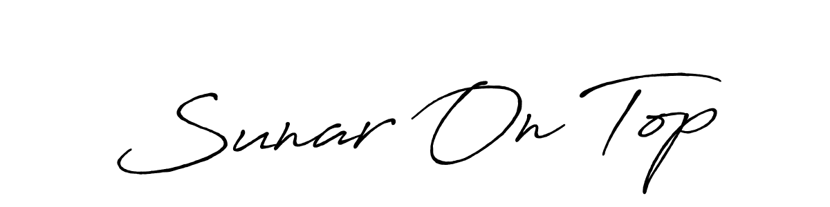 How to make Sunar On Top name signature. Use Antro_Vectra_Bolder style for creating short signs online. This is the latest handwritten sign. Sunar On Top signature style 7 images and pictures png