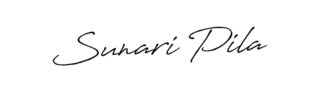 You should practise on your own different ways (Antro_Vectra_Bolder) to write your name (Sunari Pila) in signature. don't let someone else do it for you. Sunari Pila signature style 7 images and pictures png