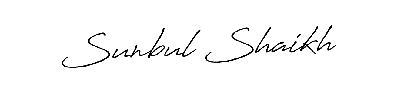Use a signature maker to create a handwritten signature online. With this signature software, you can design (Antro_Vectra_Bolder) your own signature for name Sunbul Shaikh. Sunbul Shaikh signature style 7 images and pictures png