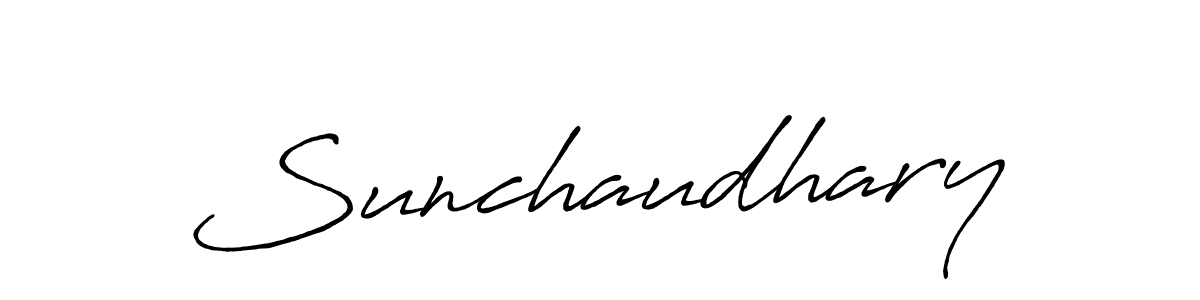 Make a beautiful signature design for name Sunchaudhary. With this signature (Antro_Vectra_Bolder) style, you can create a handwritten signature for free. Sunchaudhary signature style 7 images and pictures png