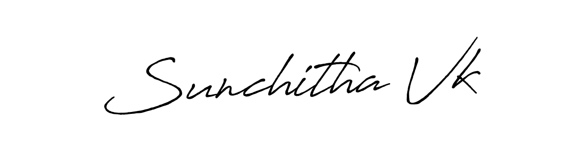 The best way (Antro_Vectra_Bolder) to make a short signature is to pick only two or three words in your name. The name Sunchitha Vk include a total of six letters. For converting this name. Sunchitha Vk signature style 7 images and pictures png