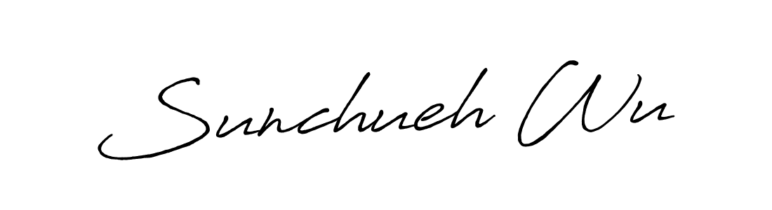 if you are searching for the best signature style for your name Sunchueh Wu. so please give up your signature search. here we have designed multiple signature styles  using Antro_Vectra_Bolder. Sunchueh Wu signature style 7 images and pictures png