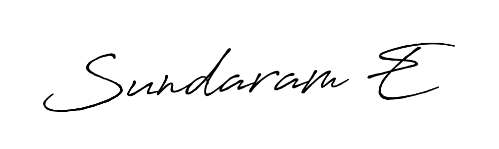 Make a beautiful signature design for name Sundaram E. With this signature (Antro_Vectra_Bolder) style, you can create a handwritten signature for free. Sundaram E signature style 7 images and pictures png