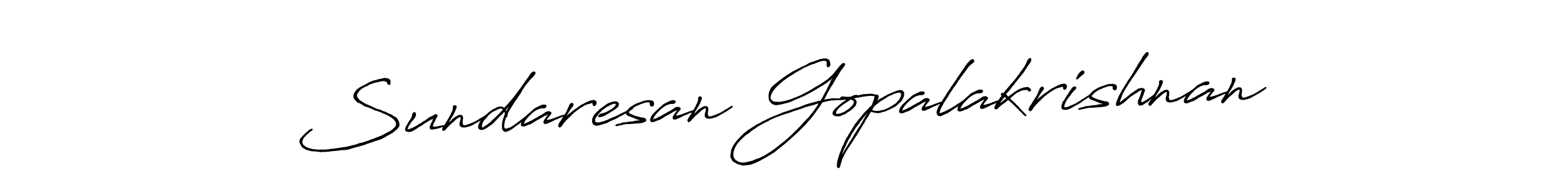 Create a beautiful signature design for name Sundaresan Gopalakrishnan. With this signature (Antro_Vectra_Bolder) fonts, you can make a handwritten signature for free. Sundaresan Gopalakrishnan signature style 7 images and pictures png