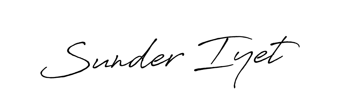 Make a beautiful signature design for name Sunder Iyet. With this signature (Antro_Vectra_Bolder) style, you can create a handwritten signature for free. Sunder Iyet signature style 7 images and pictures png