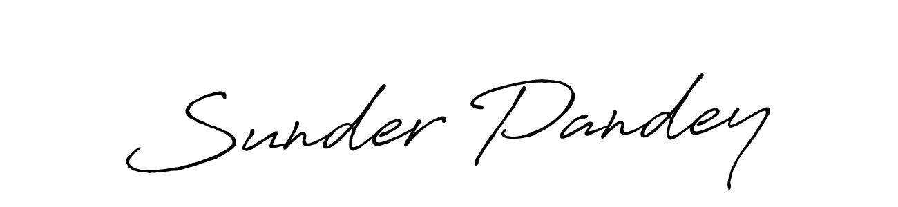Antro_Vectra_Bolder is a professional signature style that is perfect for those who want to add a touch of class to their signature. It is also a great choice for those who want to make their signature more unique. Get Sunder Pandey name to fancy signature for free. Sunder Pandey signature style 7 images and pictures png