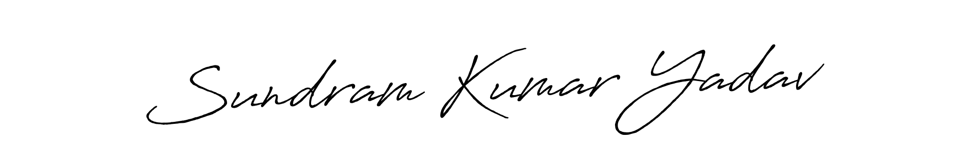 Sundram Kumar Yadav stylish signature style. Best Handwritten Sign (Antro_Vectra_Bolder) for my name. Handwritten Signature Collection Ideas for my name Sundram Kumar Yadav. Sundram Kumar Yadav signature style 7 images and pictures png