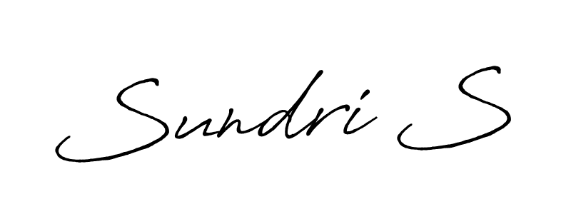 Also You can easily find your signature by using the search form. We will create Sundri S name handwritten signature images for you free of cost using Antro_Vectra_Bolder sign style. Sundri S signature style 7 images and pictures png
