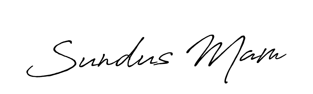 Use a signature maker to create a handwritten signature online. With this signature software, you can design (Antro_Vectra_Bolder) your own signature for name Sundus Mam. Sundus Mam signature style 7 images and pictures png