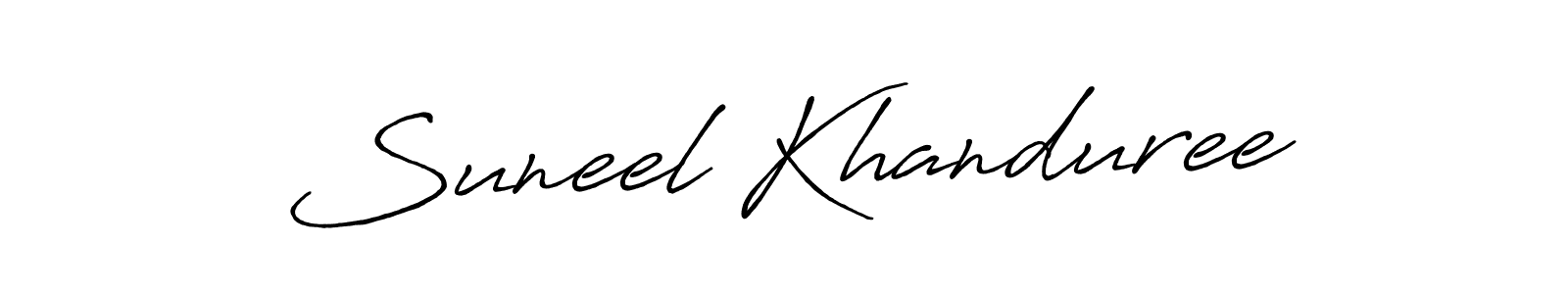 Make a beautiful signature design for name Suneel Khanduree. With this signature (Antro_Vectra_Bolder) style, you can create a handwritten signature for free. Suneel Khanduree signature style 7 images and pictures png