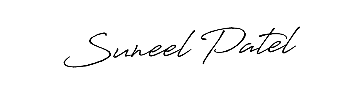 Create a beautiful signature design for name Suneel Patel. With this signature (Antro_Vectra_Bolder) fonts, you can make a handwritten signature for free. Suneel Patel signature style 7 images and pictures png