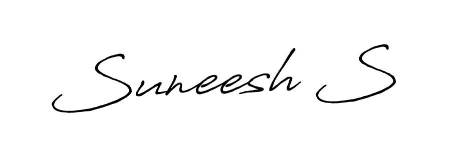 How to make Suneesh S name signature. Use Antro_Vectra_Bolder style for creating short signs online. This is the latest handwritten sign. Suneesh S signature style 7 images and pictures png