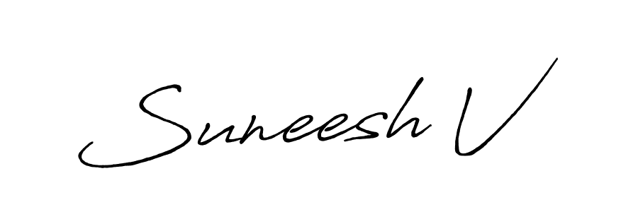 Similarly Antro_Vectra_Bolder is the best handwritten signature design. Signature creator online .You can use it as an online autograph creator for name Suneesh V. Suneesh V signature style 7 images and pictures png