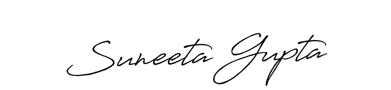 How to make Suneeta Gupta name signature. Use Antro_Vectra_Bolder style for creating short signs online. This is the latest handwritten sign. Suneeta Gupta signature style 7 images and pictures png