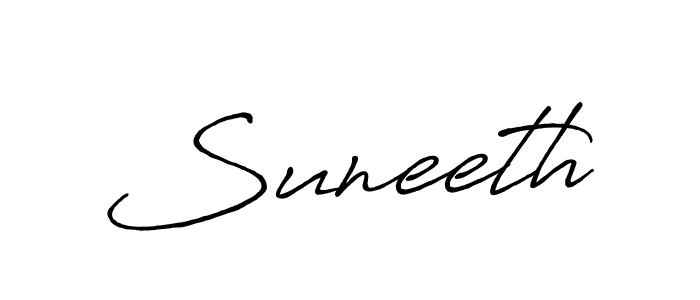 Suneeth stylish signature style. Best Handwritten Sign (Antro_Vectra_Bolder) for my name. Handwritten Signature Collection Ideas for my name Suneeth. Suneeth signature style 7 images and pictures png