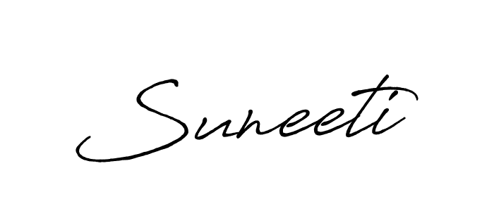 Create a beautiful signature design for name Suneeti. With this signature (Antro_Vectra_Bolder) fonts, you can make a handwritten signature for free. Suneeti signature style 7 images and pictures png