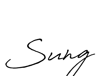 How to make Sung signature? Antro_Vectra_Bolder is a professional autograph style. Create handwritten signature for Sung name. Sung signature style 7 images and pictures png