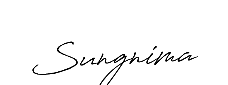 Use a signature maker to create a handwritten signature online. With this signature software, you can design (Antro_Vectra_Bolder) your own signature for name Sungnima. Sungnima signature style 7 images and pictures png