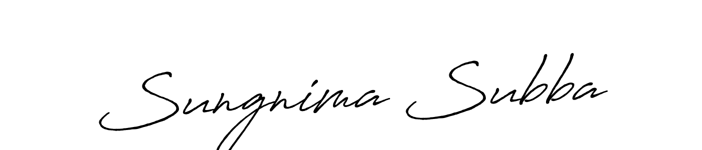 Create a beautiful signature design for name Sungnima Subba. With this signature (Antro_Vectra_Bolder) fonts, you can make a handwritten signature for free. Sungnima Subba signature style 7 images and pictures png