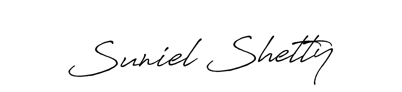 Design your own signature with our free online signature maker. With this signature software, you can create a handwritten (Antro_Vectra_Bolder) signature for name Suniel Shetty. Suniel Shetty signature style 7 images and pictures png