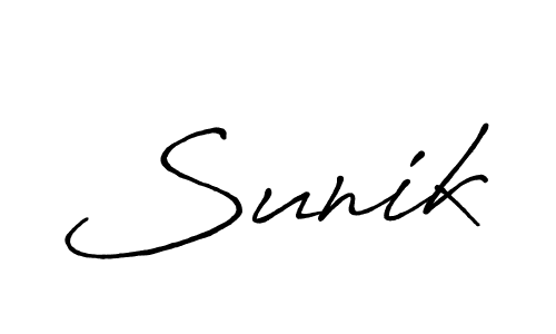 if you are searching for the best signature style for your name Sunik. so please give up your signature search. here we have designed multiple signature styles  using Antro_Vectra_Bolder. Sunik signature style 7 images and pictures png