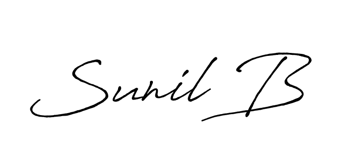 The best way (Antro_Vectra_Bolder) to make a short signature is to pick only two or three words in your name. The name Sunil B include a total of six letters. For converting this name. Sunil B signature style 7 images and pictures png