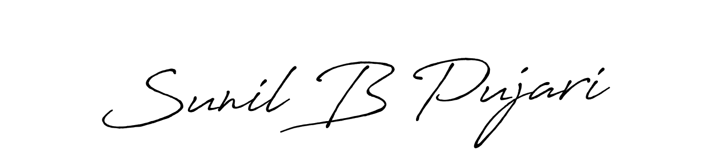 You should practise on your own different ways (Antro_Vectra_Bolder) to write your name (Sunil B Pujari) in signature. don't let someone else do it for you. Sunil B Pujari signature style 7 images and pictures png