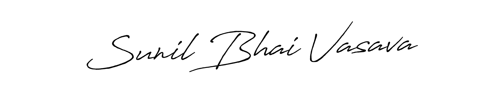 Sunil Bhai Vasava stylish signature style. Best Handwritten Sign (Antro_Vectra_Bolder) for my name. Handwritten Signature Collection Ideas for my name Sunil Bhai Vasava. Sunil Bhai Vasava signature style 7 images and pictures png