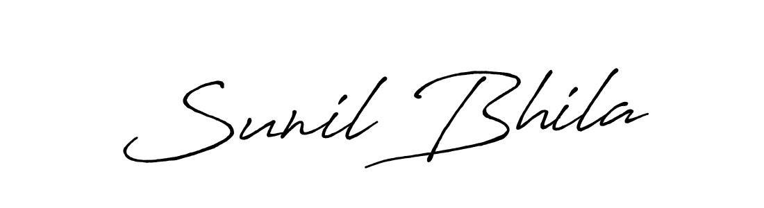 How to make Sunil Bhila name signature. Use Antro_Vectra_Bolder style for creating short signs online. This is the latest handwritten sign. Sunil Bhila signature style 7 images and pictures png