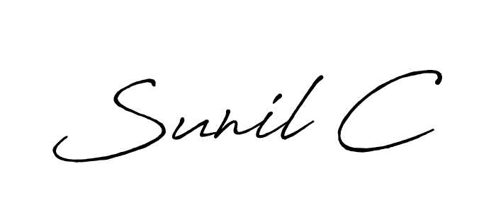 Also You can easily find your signature by using the search form. We will create Sunil C name handwritten signature images for you free of cost using Antro_Vectra_Bolder sign style. Sunil C signature style 7 images and pictures png