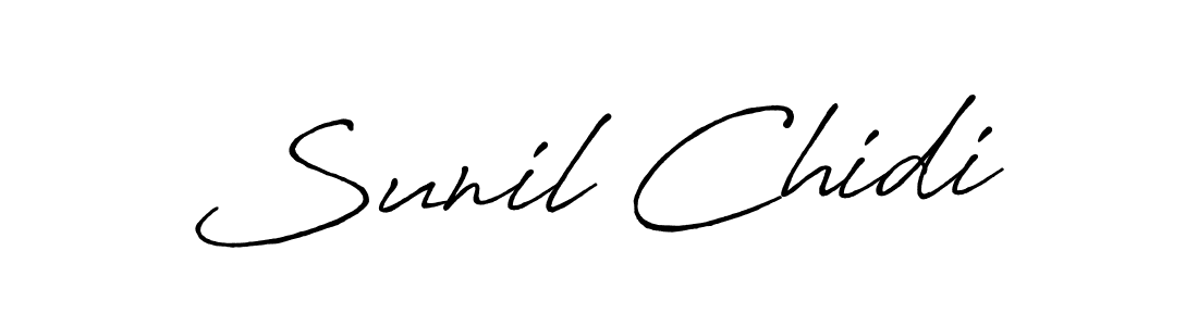 Create a beautiful signature design for name Sunil Chidi. With this signature (Antro_Vectra_Bolder) fonts, you can make a handwritten signature for free. Sunil Chidi signature style 7 images and pictures png