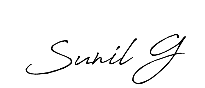 Also You can easily find your signature by using the search form. We will create Sunil G name handwritten signature images for you free of cost using Antro_Vectra_Bolder sign style. Sunil G signature style 7 images and pictures png