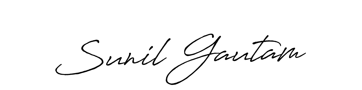 You should practise on your own different ways (Antro_Vectra_Bolder) to write your name (Sunil Gautam) in signature. don't let someone else do it for you. Sunil Gautam signature style 7 images and pictures png