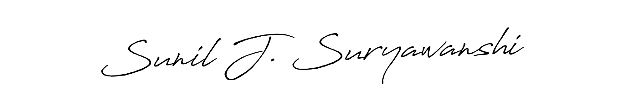 The best way (Antro_Vectra_Bolder) to make a short signature is to pick only two or three words in your name. The name Sunil J. Suryawanshi include a total of six letters. For converting this name. Sunil J. Suryawanshi signature style 7 images and pictures png