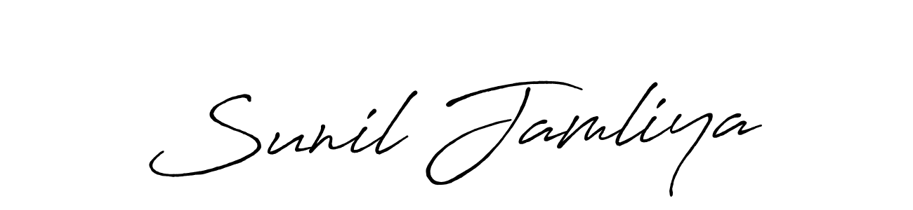 It looks lik you need a new signature style for name Sunil Jamliya. Design unique handwritten (Antro_Vectra_Bolder) signature with our free signature maker in just a few clicks. Sunil Jamliya signature style 7 images and pictures png