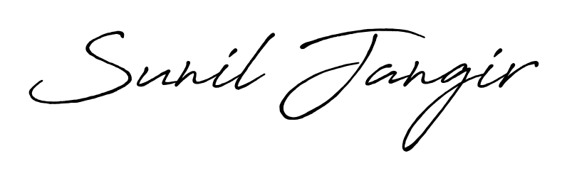 Looking for an artistic signature for Sunil Jangir? The Antro_Vectra_Bolder calligraphy style gives a sophisticated flow suitable for business cards and emails. Sunil Jangir signature style 7 images and pictures png