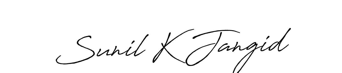 How to make Sunil K Jangid signature? Antro_Vectra_Bolder is a professional autograph style. Create handwritten signature for Sunil K Jangid name. Sunil K Jangid signature style 7 images and pictures png