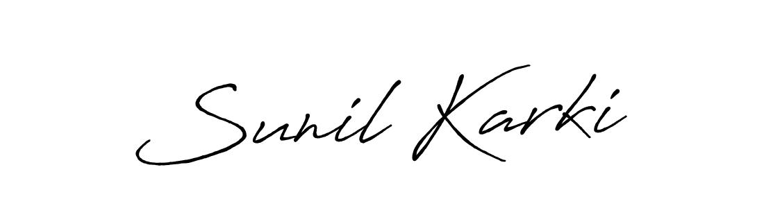 How to make Sunil Karki signature? Antro_Vectra_Bolder is a professional autograph style. Create handwritten signature for Sunil Karki name. Sunil Karki signature style 7 images and pictures png