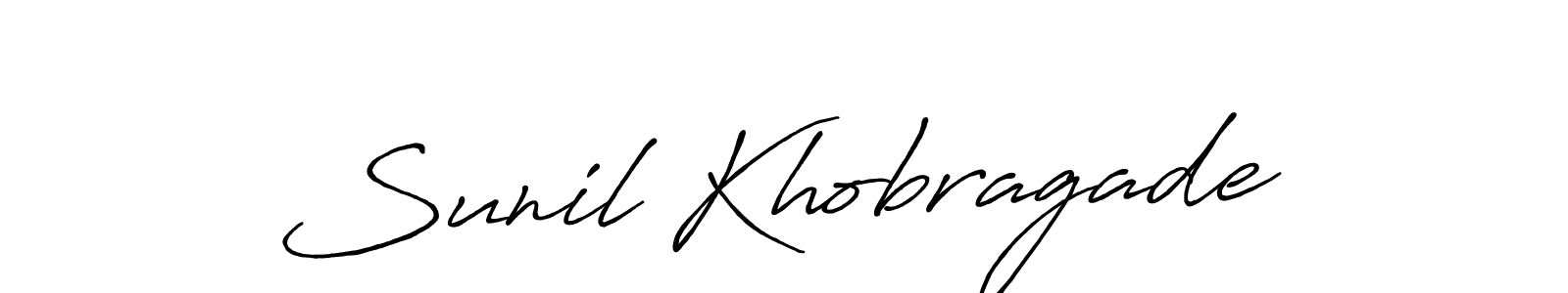 How to make Sunil Khobragade name signature. Use Antro_Vectra_Bolder style for creating short signs online. This is the latest handwritten sign. Sunil Khobragade signature style 7 images and pictures png