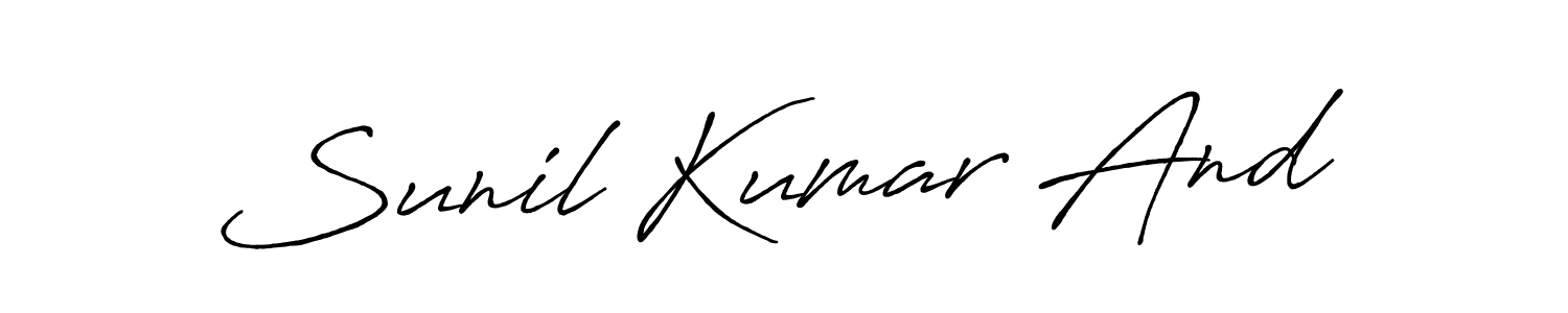 How to make Sunil Kumar And name signature. Use Antro_Vectra_Bolder style for creating short signs online. This is the latest handwritten sign. Sunil Kumar And signature style 7 images and pictures png