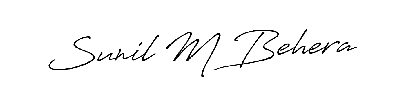 Sunil M Behera stylish signature style. Best Handwritten Sign (Antro_Vectra_Bolder) for my name. Handwritten Signature Collection Ideas for my name Sunil M Behera. Sunil M Behera signature style 7 images and pictures png