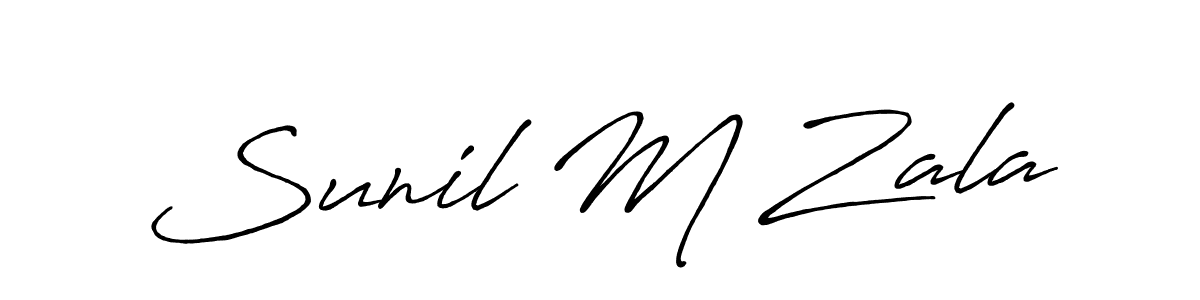 Similarly Antro_Vectra_Bolder is the best handwritten signature design. Signature creator online .You can use it as an online autograph creator for name Sunil M Zala. Sunil M Zala signature style 7 images and pictures png
