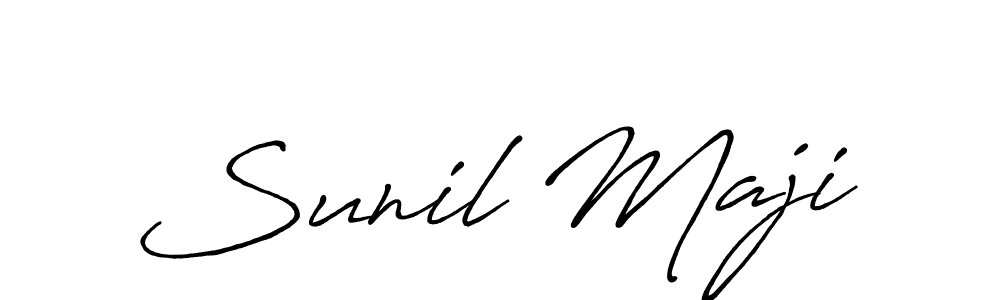 Make a beautiful signature design for name Sunil Maji. With this signature (Antro_Vectra_Bolder) style, you can create a handwritten signature for free. Sunil Maji signature style 7 images and pictures png