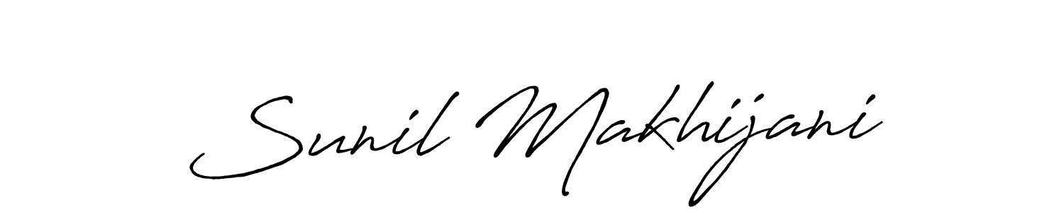 Sunil Makhijani stylish signature style. Best Handwritten Sign (Antro_Vectra_Bolder) for my name. Handwritten Signature Collection Ideas for my name Sunil Makhijani. Sunil Makhijani signature style 7 images and pictures png