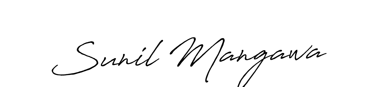 Design your own signature with our free online signature maker. With this signature software, you can create a handwritten (Antro_Vectra_Bolder) signature for name Sunil Mangawa. Sunil Mangawa signature style 7 images and pictures png