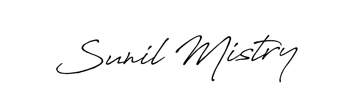 Sunil Mistry stylish signature style. Best Handwritten Sign (Antro_Vectra_Bolder) for my name. Handwritten Signature Collection Ideas for my name Sunil Mistry. Sunil Mistry signature style 7 images and pictures png